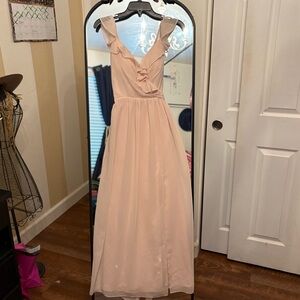 Revelry Blush Maxi Dress with Ruffle Detail